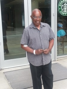 On his way home from cardioversion last Saturday.