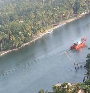 Fishing boat in backwaters